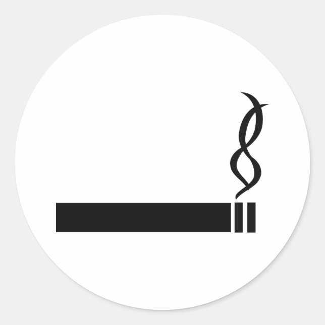 cigaret icon cigarette black classic round sticker (Front)