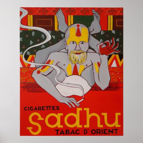 Cigarets Sadhu Tabac DOrient Poster