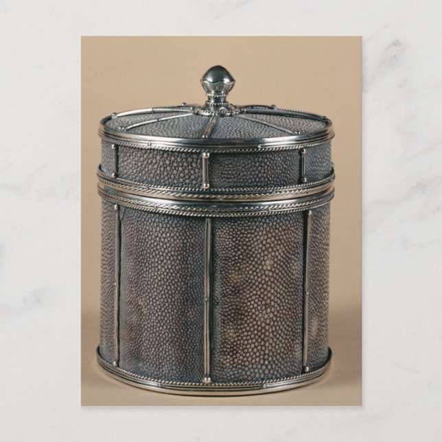 Cigarette box with shagreen sides, 1928 postcard (Front)