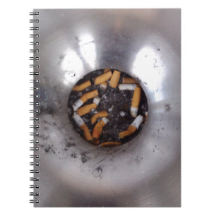 Cigarette Butts in Silver Smokers Ashtray, Funny Notebook