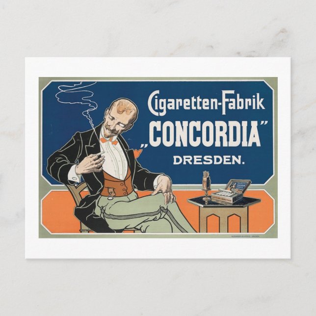 Cigarette "Concordia" Advertisement Vintage Postcard (Front)