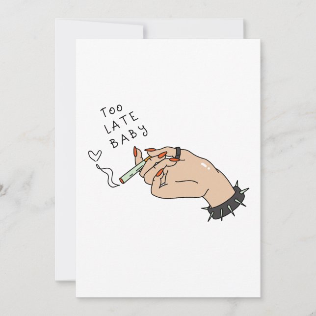 Cigarette in Hand Anti-Valentine Invitation (Front)