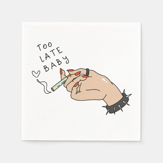 Cigarette in Hand Anti-Valentine Napkins (Front)