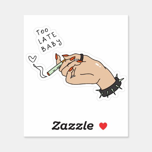 Cigarette in Hand Anti_Valentine Sticker
