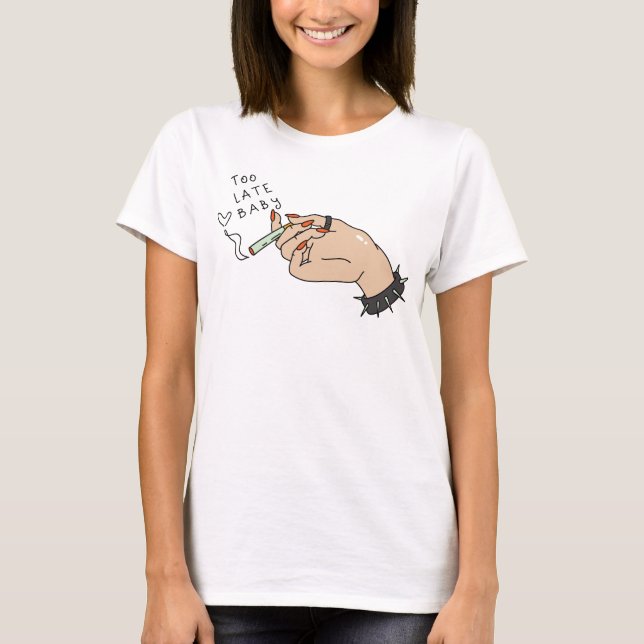 Cigarette in Hand Anti-Valentine T-Shirt (Front)