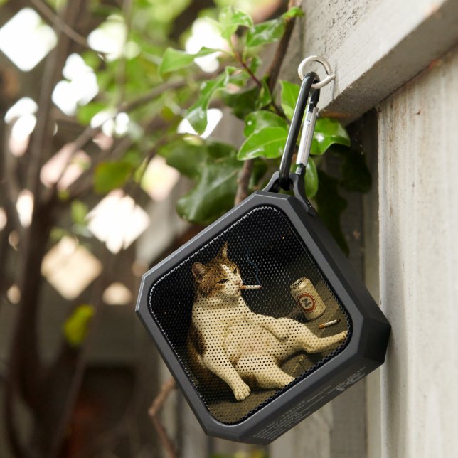 Cigarette Kitten Funny Smoking Cat Gen Z Meme Bluetooth Speaker (Inisitu)