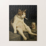 Cigarette Kitten Funny Smoking Cat Gen Z Meme Jigsaw Puzzle<br><div class="desc">Stay effortlessly cool and ironic with this Cigarette Kitten Funny Smoking Cat Gen Z Meme T-Shirt, the ultimate Gen Z humor graphic tee! Featuring a cute yet edgy cat smoking a cigarette, this trendy, sarcastic cat shirt is perfect for anyone who loves funny cat memes, internet culture, and dark humor....</div>