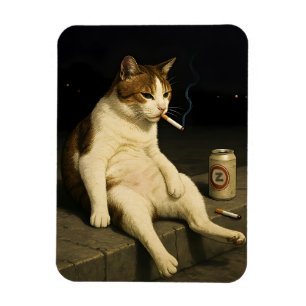 Cigarette Kitten Funny Smoking Cat Gen Z Meme Magnet