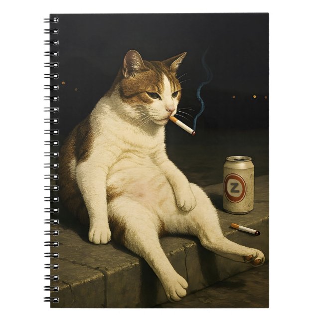 Cigarette Kitten Funny Smoking Cat Gen Z Meme Notebook (Front)
