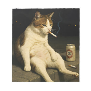 Cigarette Kitten Funny Smoking Cat Gen Z Meme Notepad
