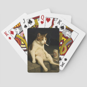 Cigarette Kitten Funny Smoking Cat Gen Z Meme Poker Cards