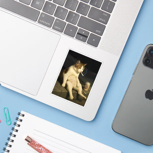 Cigarette Kitten Funny Smoking Cat Gen Z Meme Sticker