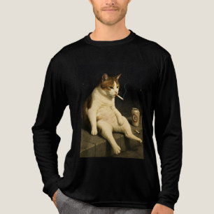 Cigarette Kitten Funny Smoking Cat Gen Z Meme Tri-Blend Shirt