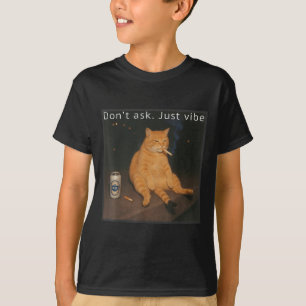 Cigarette Kitten Funny Smoking Cat Meme Stud Brain T-Shirt