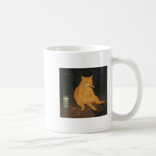 Cigarette Kitten Gen Z Joke Smoking Cat Meme Stud Coffee Mug