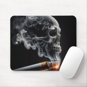 Cigarette Smoke Skull Mouse Pad