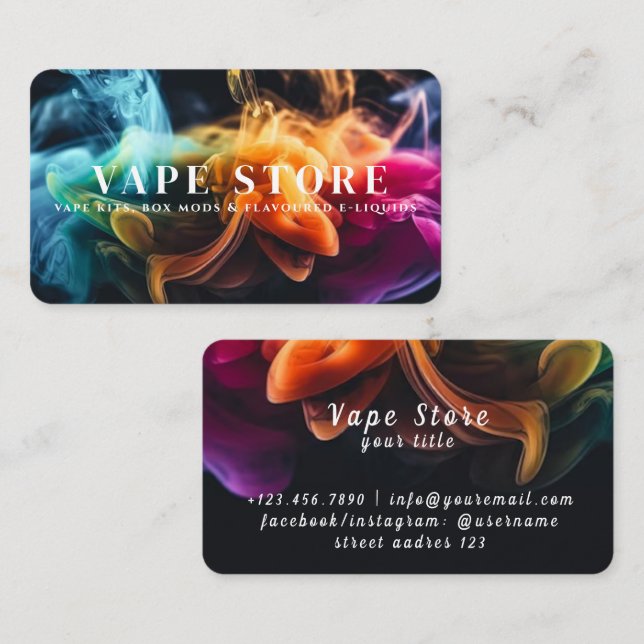 Cigarette Tobacco Vape Store Business Card (Front/Back)