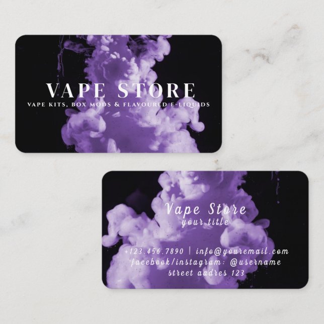 Cigarette Tobacco Vape Store Business Card (Front/Back)