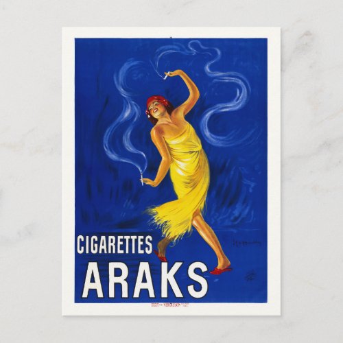 Cigarettes Araks Vintage Poster Cappiello Leonetto Postcard