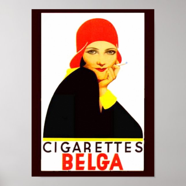 Cigarettes Belga Vintage Ad Poster (Front)