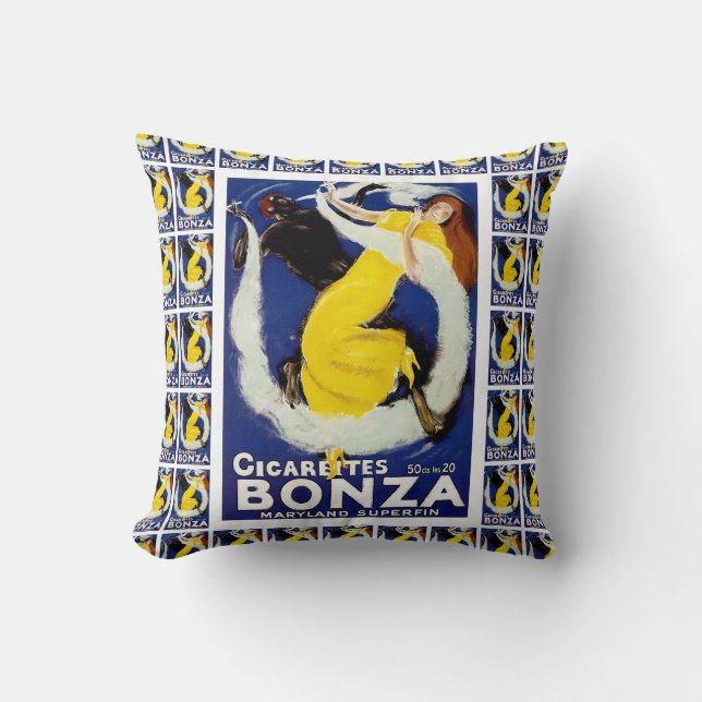 Cigarettes Bonza Throw Pillow (Front)