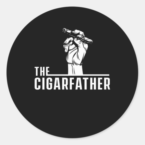 Cigarfather Cigar Smoker Humidor Cigars Lover Gift Classic Round Sticker