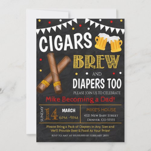 Cigars and Beer Baby Shower Invitation