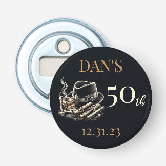 Cigars and Bourbon Birthday Bottle Opener