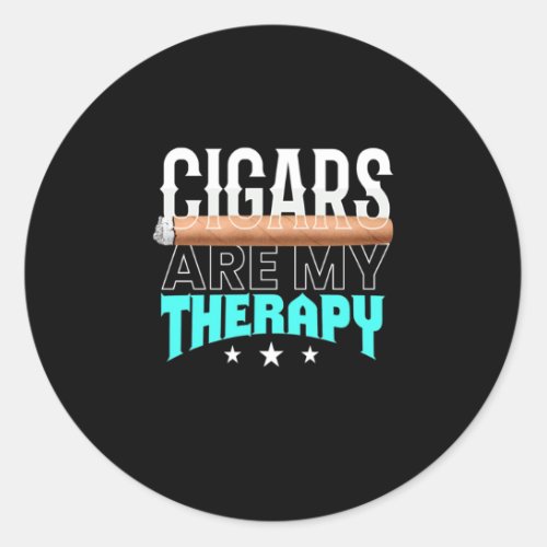 Cigars Are My Therapy Classic Round Sticker