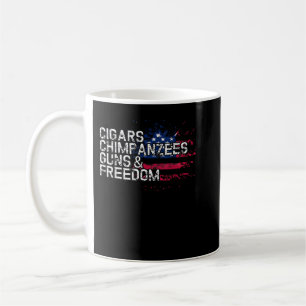 Cigars CHIMPANZEES Guns & Freedom Coffee Mug