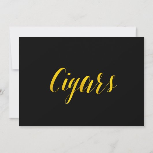 "Cigars" Faux Gold Foil Chic Wedding Sign (Front)