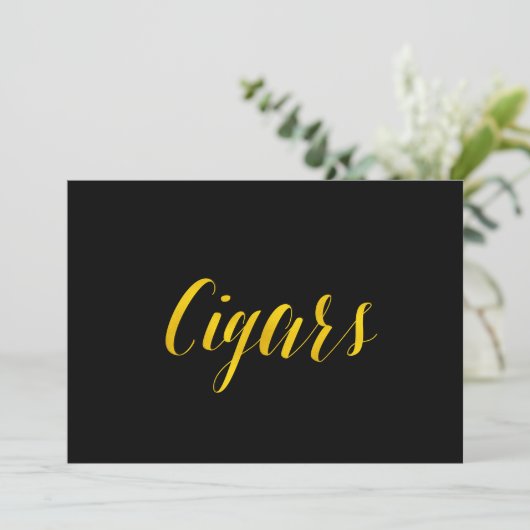 "Cigars" Faux Gold Foil Chic Wedding Sign (Standing Front)