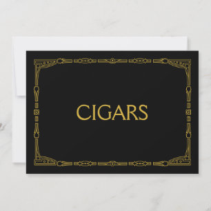 "Cigars" Gold Art Deco Style Wedding Sign