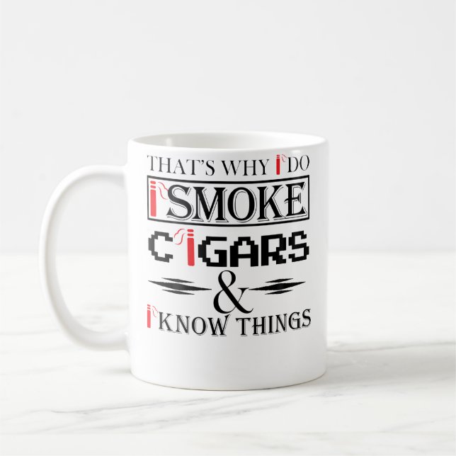 Cigars s With Red Cigar Cute Smoker Men Coffee Mug (Left)