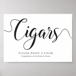 Cigars Sign. Free Complimentary Cigars Wedding Poster