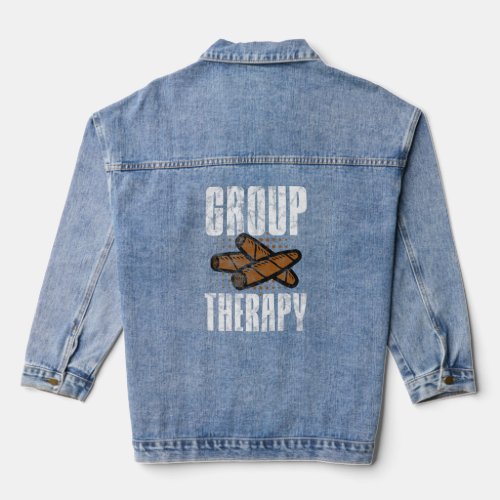 Cigars Smoker Group Therapy Cigarettes Tobacco Smo Denim Jacket