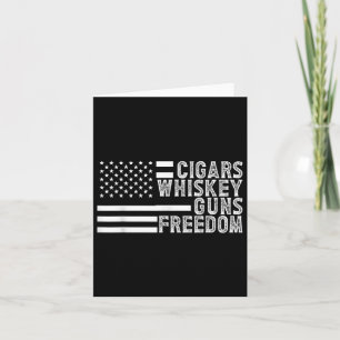 Cigars Whiskey Guns &amp; Freedom Us Patriotic Ame Card