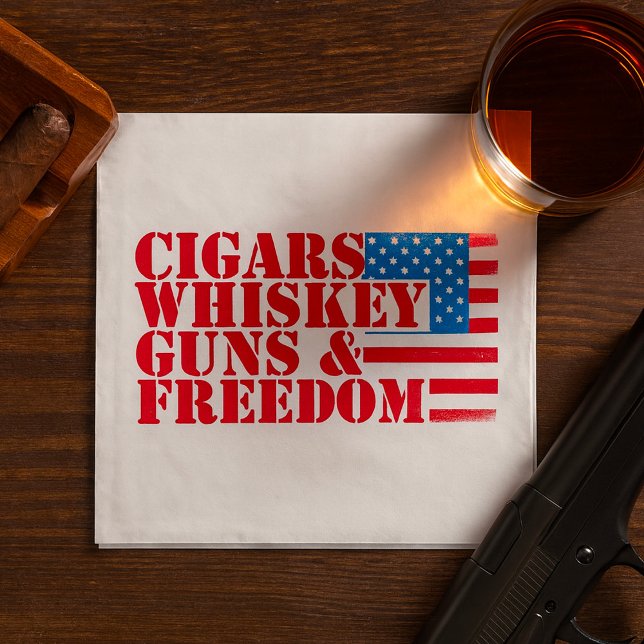 Cigars Whiskey Guns And Freedom Napkins (Creator Uploaded)