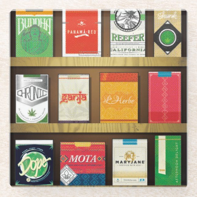 Cigaweed Glass Coaster (Front)