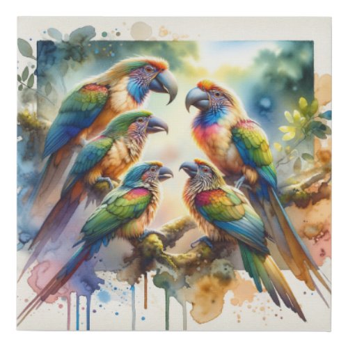 Cigua Birds in Harmony AREF11504 _ Watercolor Faux Canvas Print