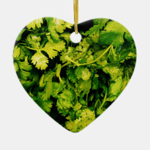 Cilantro / Coriander Leaves Ceramic Ornament