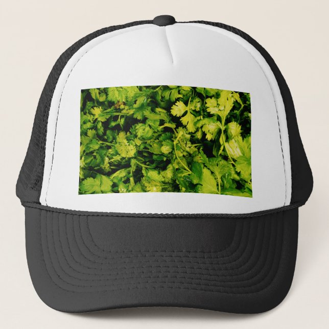Cilantro / Coriander Leaves Trucker Hat (Front)