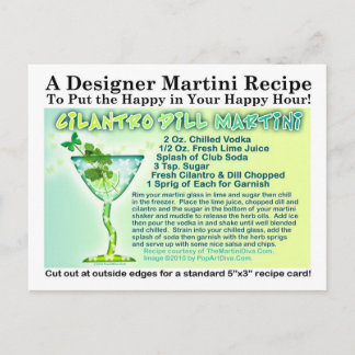 Cilantro Dill Martini Recipe Postcard