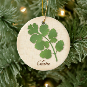 Cilantro Herb Ceramic Ornament