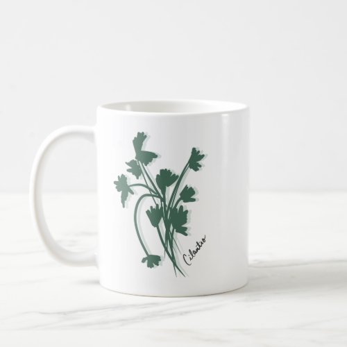 Cilantro Herb Garden Coriander Hand Drawn     Coffee Mug