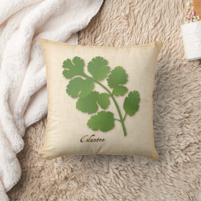 Cilantro Herb Throw Pillow (Blanket)