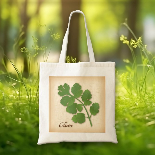 Cilantro Herb Tote Bag (Cilantro Herb Tote Bag, aromatic leaves with a distinctive flavor. )