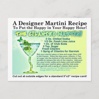Cilantro Martini Recipe Postcard