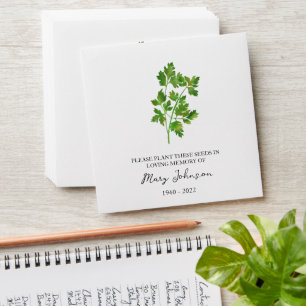 Cilantro Memorial Funeral Seed Envelope