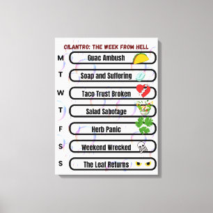 Cilantro – The Week from Hell Funny Anti-Cilantro Canvas Print